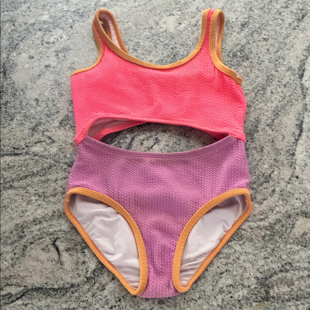 Pink and Purple Cutout Swimsuit l S (6/7)